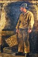 Pacht, William 
(1843 - 1912) 
Dänemark: 
Interieur mit 
Fischer. Öl auf 
Leinwand / 
Holz. Signiert: 
...