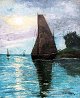Moser, 
Christian (1838 
- 1894) 
Niederlande: 
Segelboote auf 
dem Meer. Öl 
auf Leinwand. 
Signiert: ...