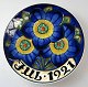 Aluminia 
Weihnachten 
Platte, 1921. 
Polychrome 
Dekoration mit 
Blumen. 
Gestempelt. 
Aluminia. Dia:. 
...