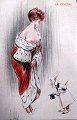 Franz&ouml;sisch erotischen Postkarten 1910 - 1920 La Colere. Von L. Vallet in Handarbeit ...