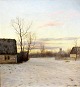 Larsen, Adolph 
(1856 - 1942) 
Dänemark: 
Dorf-Szene - 
Winter. Öl auf 
Leinwand. 
Signiert: Adolph 
...