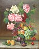 Dänische 
Künstler (19. 
Jh.) Stillleben 
mit Rosen und 
Früchten. Öl 
auf Leinwand. 
Unsigniert. 45 
x ...