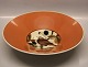 Royal 
Copenhagen 
Aluminia 
Faience 1453 
Fruit Bowl, 
Black Bird on 
bowl 8.5 x 32 
cm , Gunhild 
1933