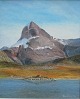 Christensen, B. 
(20. Jh.) 
Dänemark / 
Grönland: Ein 
Felsen. Öl auf 
Leinwand / 
Karton. 47 x 39 
...