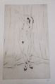 Deutsch Artist 
(20. Jh.): 
Nachttänzerinnen.
 Farbige 
Radierung. 22 x 
13 cm. 
Unterzeichnet.