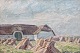 Holbak, Niels 
(1884 - 1954) 
Dänemark:. Korn 
auf dem Feld 
auf einem 
Bauernhof. Öl 
auf Leinwand. 
...