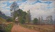 Langer, Viggo 
(1860 - 1942) 
Dänemark: Zwei 
Kinder auf 
einer Straße. 
Öl auf 
Leinwand. 
Signiert: ...