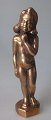 Dänische Künstler (20. Jh.): Nacktes Mädchen. Bronzeguss. Am 8. Eckige Fuß. H:. 17.0 cm.Diese ...