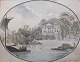 Unbekannter 
Künstler (18. 
Jh.): Blick auf 
einen Fluss mit 
Booten und 
klassischen 
Häusern am ...