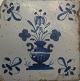Niederländische 
Fliese, 1675 - 
1725, blau 
dekoriert