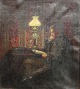 Kraul, Fritz 
(1862 - 1935) 
Dänemark: 
Interieur mit 
einem Lesende 
Mann. Öl auf 
Leinwand. 21 x 
19 ...