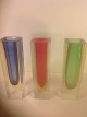 Murano vases.
Height: 15 cm.
(1 piece blue. 
sold)
1 piece red.
1 pcs green
very nice and 
good