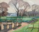 Iversen, 
Kræsten (1886 - 
1955) Dänemark: 
Blick von HC 
Ørstedsparken 
in Kopenhagen. 
Frühling ...