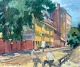 Clemmensen, 
Clemmen Jeppe 
(1865-1964). 
Strassen scene 
mit Menschen. 
Öl auf 
Leinwand. 
Signiert: ...