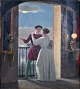 Smith, Ludwig 
August 
(1820-1906). 
Dänemark: Ein 
junges Paar in 
der Liebe auf 
einem Balkon. 
...