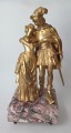 Franz&ouml;sisch feuer vergoldet Bronzefigur mit Liebespaare, 19. Jahrhundert.H&ouml;he: 31,5 ...