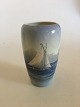 Royal 
Copenhagen Art 
Nouveau Vase 
No. 1484/237. 
with Ship 
Motif. 19 cm H. 
2nd Quality. In 
nice ...