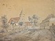Deutsch 
Künstler (19. 
Jahrhundert): 
Eine Kirche. 
Tusch, Aquarell 
und Blei. 20,5 
x 28 cm. ...