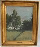 Niss, Thorvald 
(1842 - 1905): 
Landschaft - 
Nacht. Öl auf 
Mahagoni-Platte.
 Signiert: 
 Monogramm ...