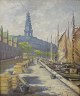 Brink, E 
Dänemark (19/20 
Jahrhundert..): 
Boerse, 
Christians und 
Straßenbahn, 
Kopenhagen. Öl 
auf ...