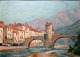 Unbekannter 
Künstler (20. 
Jh.): Stadt mit 
Brücke.