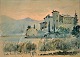 Fischer, August (1854 - 1921) Dänemark. Castel Toblino. Aquarell. Gez. August F 90 17 x 24 ...