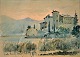 Fischer, August 
(1854 - 1921) 
Dänemark. 
Castel Toblino. 
Aquarell. Gez. 
August F 90 17 
x 24 ...