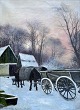 Lund, Carl OJ 
(1855 - 1928) 
Dänemark: Wagen 
im Schnee. Öl 
auf Leinwand. 
Signiert: Carl 
Lund ...