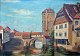 Krogh Pedersen, 
A (19/20. 
Jahrhundert.) 
Dänemark.  
Szene aus 
Nürnberg. 
Unterzeichnet: 
"A. Krogh ...