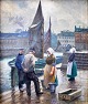 Bjulf, SC (1890 
- 1958) 
Dänemark: 
Fischer auf 
Gammel Strand. 
Öl auf 
Leinwand. 
Signiert: 
Bjulf. ...