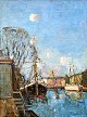 Sinding 
Christensen, 
Svend (1898 - 
1980) Dänemark. 
Frederiksholm 
Kanal, Kopenhagen.
 Öl auf ...