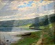 Bundgaard, 
Gunnar (1920 - 
2005) Dänemark: 
Fjord Szene. Öl 
auf Leinwand. 
Signiert: G. 
Bundgaard. ...