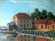Dänische 
Künstler (19. 
Jahrhundert): 
Eine 
Wassermühle. 
Unsigniert. Öl 
auf Karton. 18 
x 24 ...