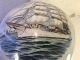 Große schöne Vase mit Schiffsmotiv des Schulschiffs Dänemark bei KronborgBing & Gröndahl B & G ...