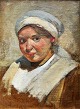 Nøbbe, Jacob 
(1850 - 1919): 
Portrait einer 
jungen Frau mit 
einem Kopftuch. 
Öl auf 
Leinwand. ...