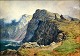 Englisch Künstler (19. Jahrhundert: Die letzte Burg auf dem Felsen. Aquarell. Signiert IM. 26 x ...