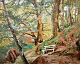 Bøgh, E. V. 
(1877 - 1938) 
Dänemark. Szene 
aus dem Wald. 
Öl auf holz. 
Signiert: EV 
Bøgh 1917. 36 
...