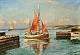 Ege, Mogens 
(1892 - 1946) 
Dänemark. 
Fischkutter im 
Hafen.
Öl auf 
Leinwand. 70 x 
100 cm. ...