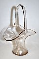 Glasvase in 
Form eines 
Korbes mit 
Henkel, 
Klarglas, o. 
...