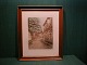 Radierung von 
Leo Houlberg 
(1896-1950). 
Motiv aus 
Puggaardsgade 
in Ribe, 
Dänemark.
H 35cm - B ...