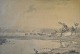 Aagaard, Carl 
Frederik (1833 
- 1895) 
Dänemark: Szene 
aus Dyrehaven. 
Pen auf papir. 
Unsigned. ...