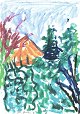 Jon Gislason 
(1955-): 
Landschaft. 
Pastell auf 
Karton. 
Signiert: Jon 
Gislason 96 
(1996). 43 x 30 
...