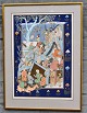 Persischer 
K&uuml;nstler 
(20. 
Jahrhundert): 
Das Leben der 
Menschen. 
Pastell auf 
Seide. 
Unsigned. ...