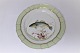 Royal Copenhagen. Fischplatte mit grünem Rand. Modell 919/1710. Gadus merlangus