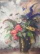 Carl H. 
Fischer. 
Mohnblumen / 
wilde Blumen in 
der Vase. Maße: 
54x64 cm, mit 
Rahmen 69x79 cm