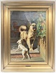 Adolf 
Mackeprang. 
(1833-1911). 
Gemälde mit 
zwei Hunden. 
Bildgröße ohne 
Rahmen 47 * 65 
cm. (Mit ...