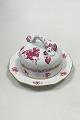 Herend Hungary 
Apponyi Purple 
Butter Dish No 
390. Measures 
18.5 cm / 7 
9/32 in. Small 
Chip on Flower
