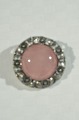 Sterling silver brooch  with rosa quartz