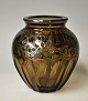 Art Deco Vase, hellbraunes Glas mit silbernen Verzierungen, ca. 1930, Moser, Carlsbad. Höhe: ...