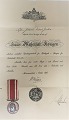 Dänemark. Medaillen. Für die Teilnahme am Krieg 1848-50. Durchmesser 3 cm. Mit Papieren aus dem ...